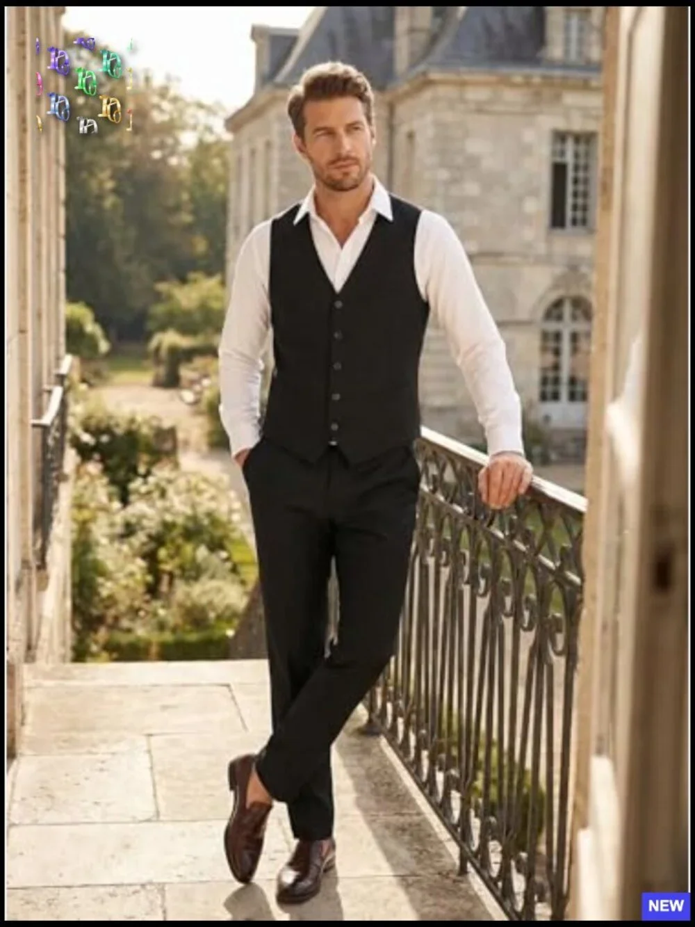 Slim Fit Formal Suit Vest Pants Set Business Wedding Prom Elegant Classic